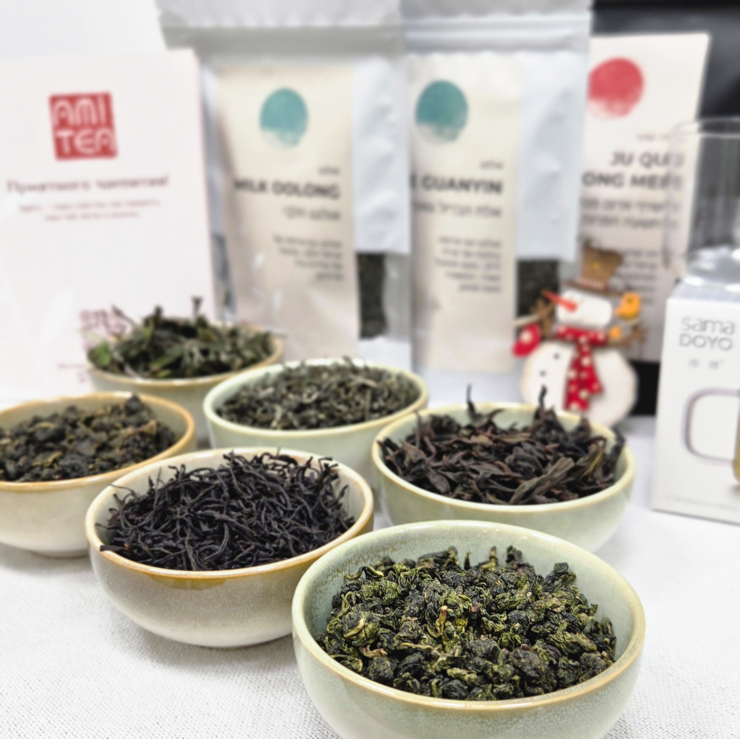 Подарочный набор: 6 сортов чая и пара чашек 🎁№1