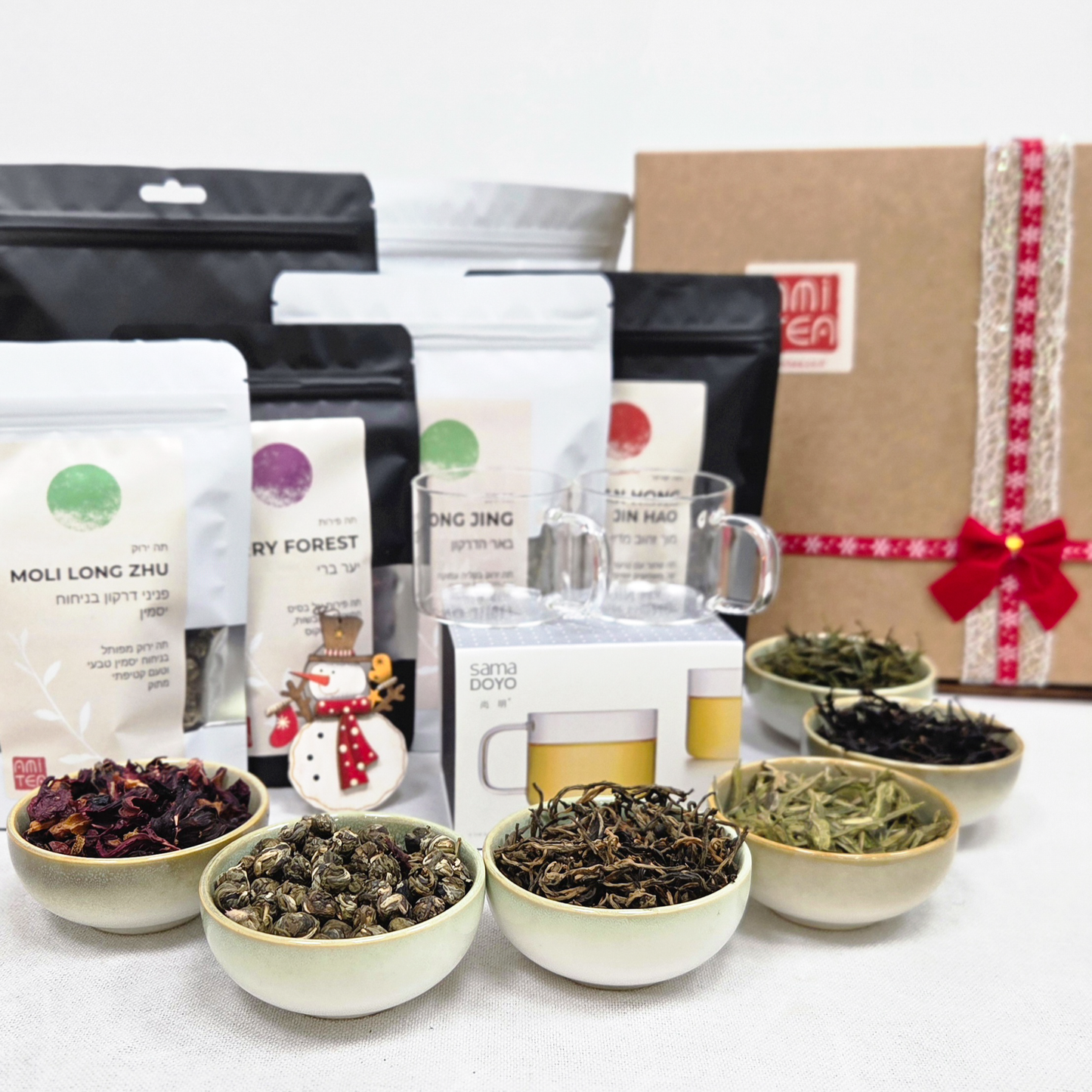 Подарочный набор: 6 сортов чая и пара чашек 🎁№2