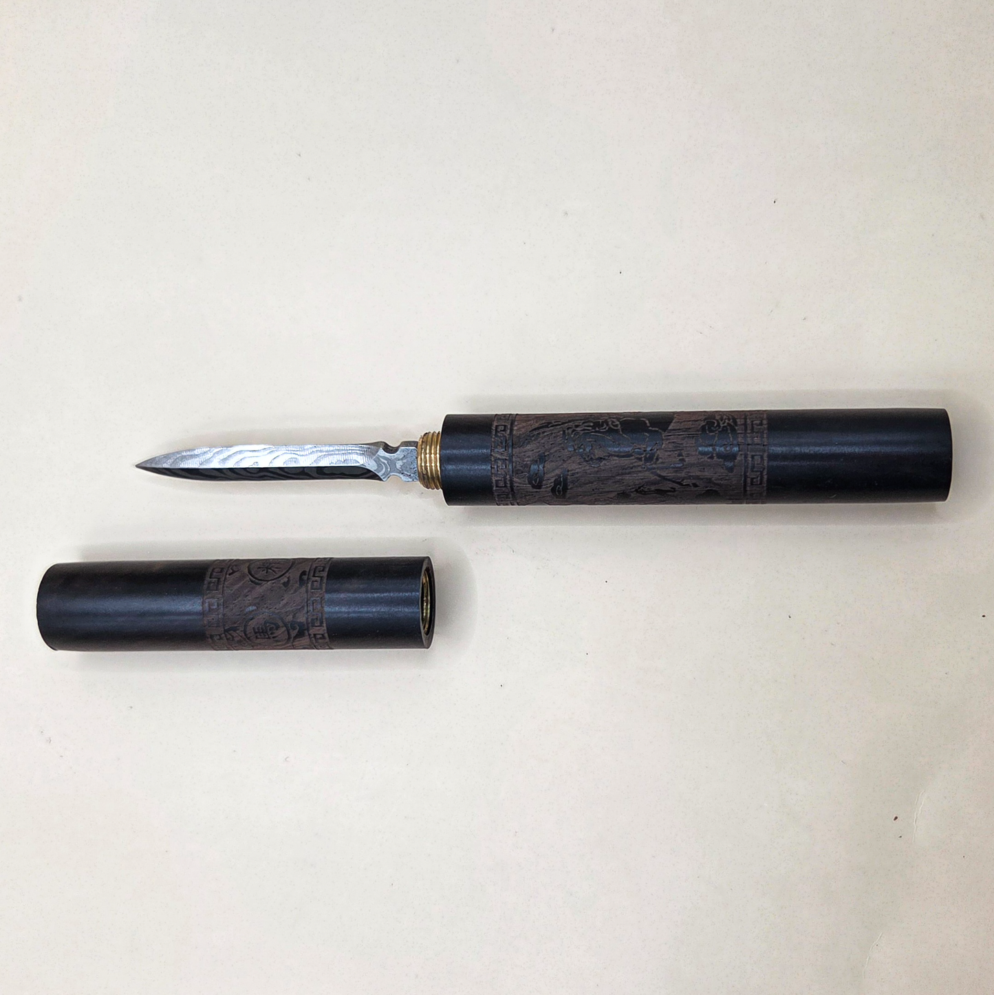 Нож для прессованного чая с резной рукоятью 17 см