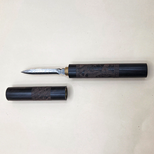 Нож для прессованного чая с резной рукоятью 17 см