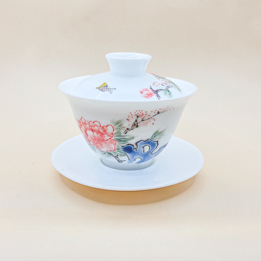 Гайвань "Пион" с надглазурной росписью в стиле фэньцай 150 мл