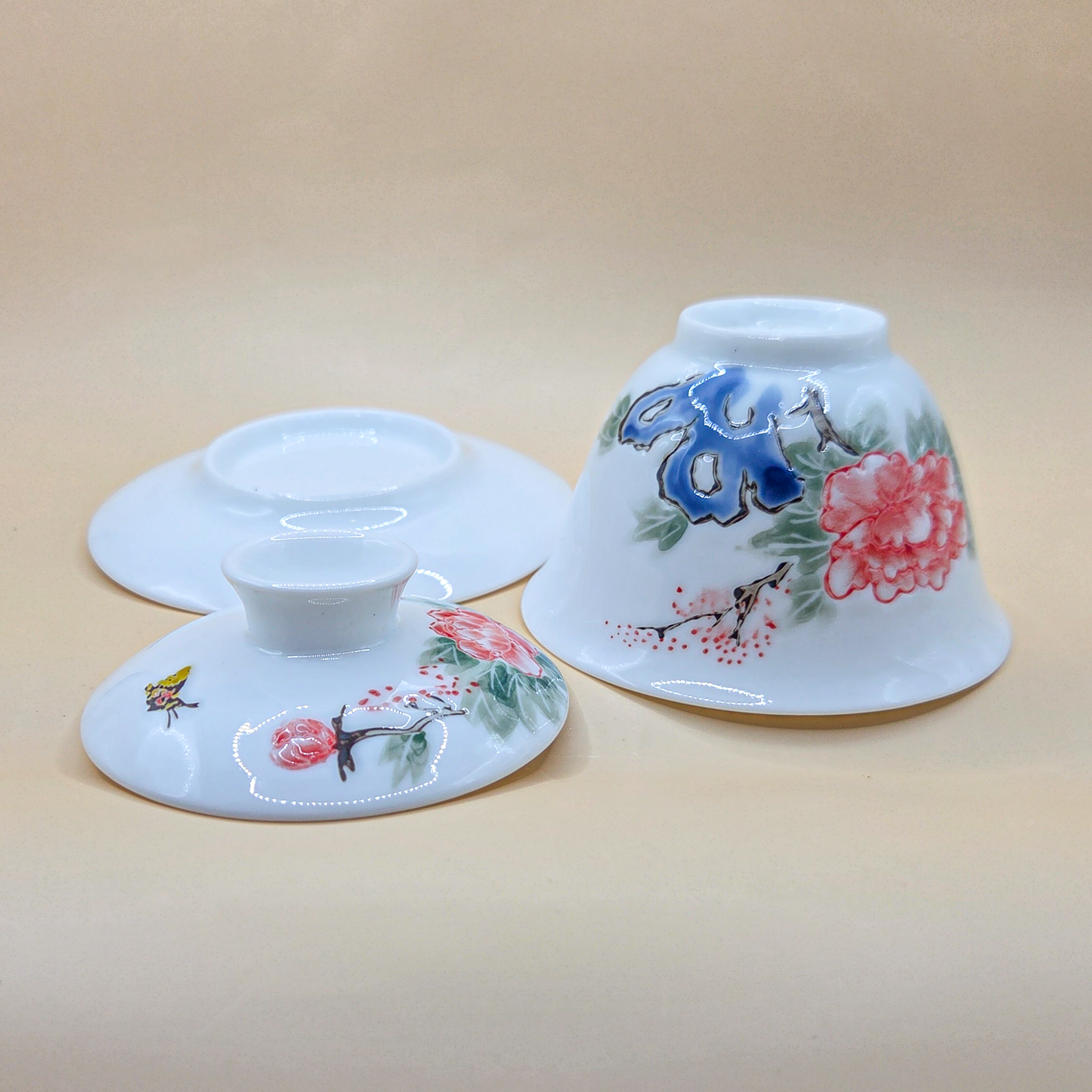 Гайвань "Пион" с надглазурной росписью в стиле фэньцай 150 мл