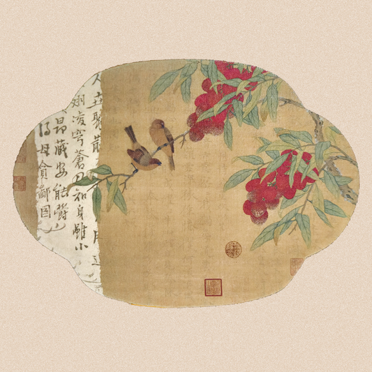 Чайное полотно "Воробьи на ветке восковницы", 25x35 см