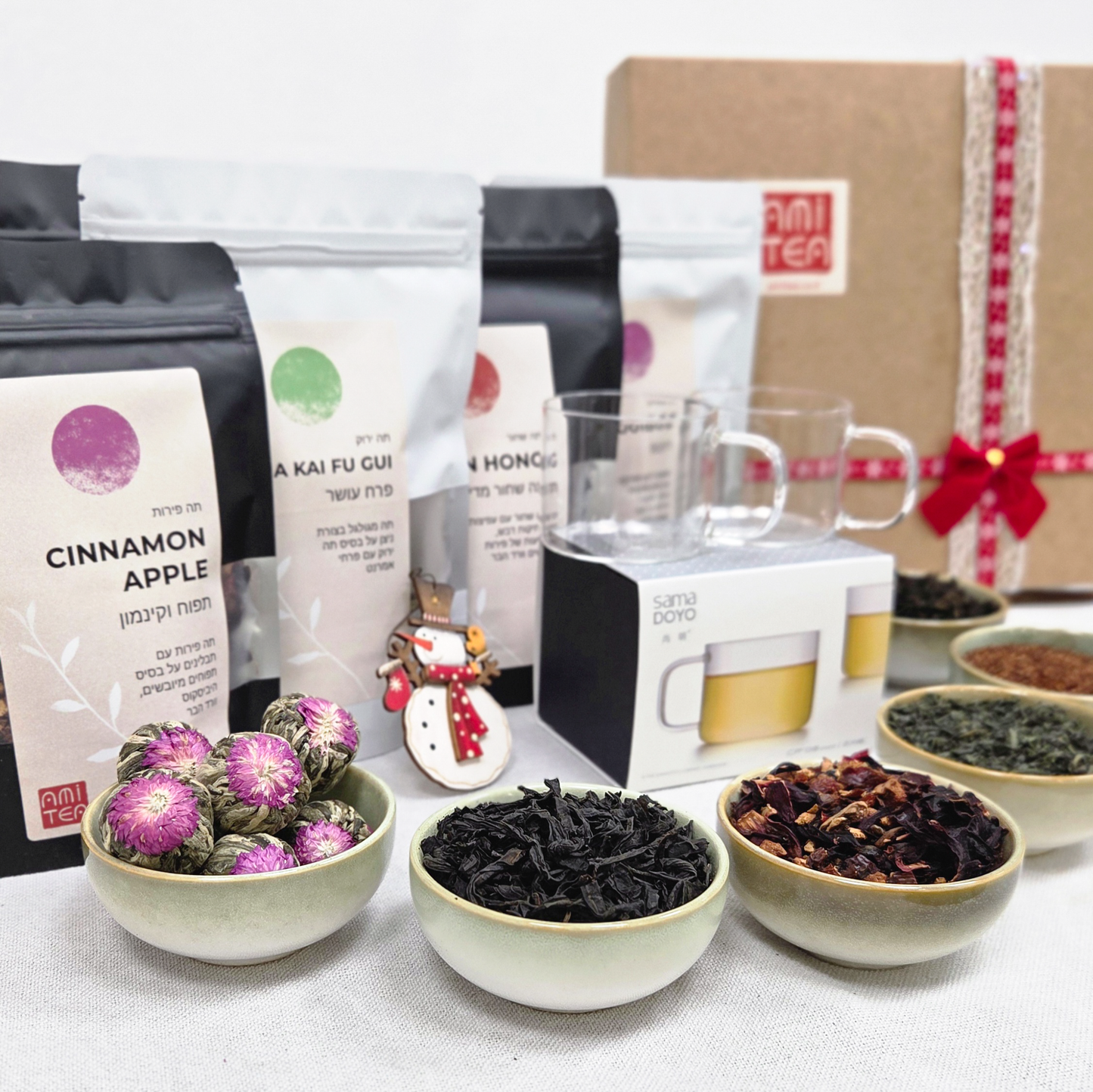 Подарочный набор: 6 сортов чая и пара чашек 🎁№3